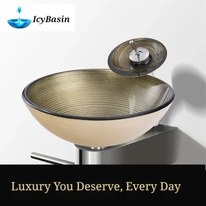 Wall-Mounted Glass Vanity Set - Stainless Steel Frame -[IcyBasin]