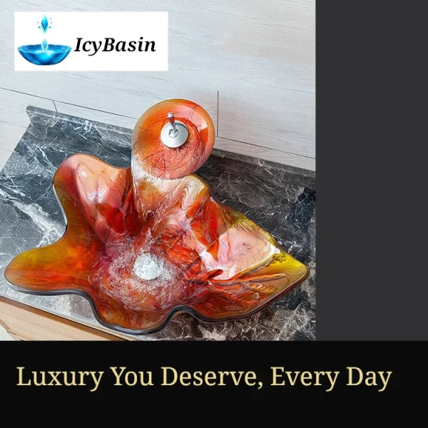 All-in-One Tempered Glass Vanity Unit - Space Saving Design -[IcyBasin]