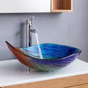 Waterdrop Art Glass Basin - Commercial Grade Tempered Surface -[IcyBasin]