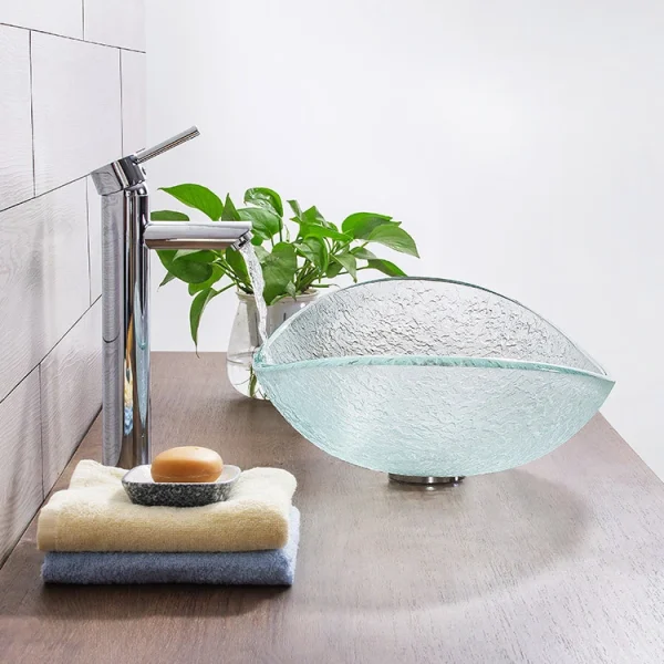 Architectural Glass Art Basin - Bathroom Conversation Piece -[IcyBasin]