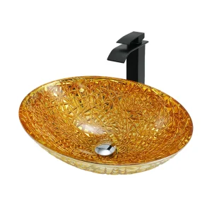 Pressed Crystal Art Basin - Modern Vanity Centerpiece -[IcyBasin]