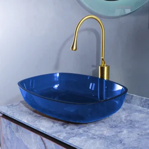 NEW! Artistic Glass Vanity Set with Matching Cabinet -[IcyBasin]